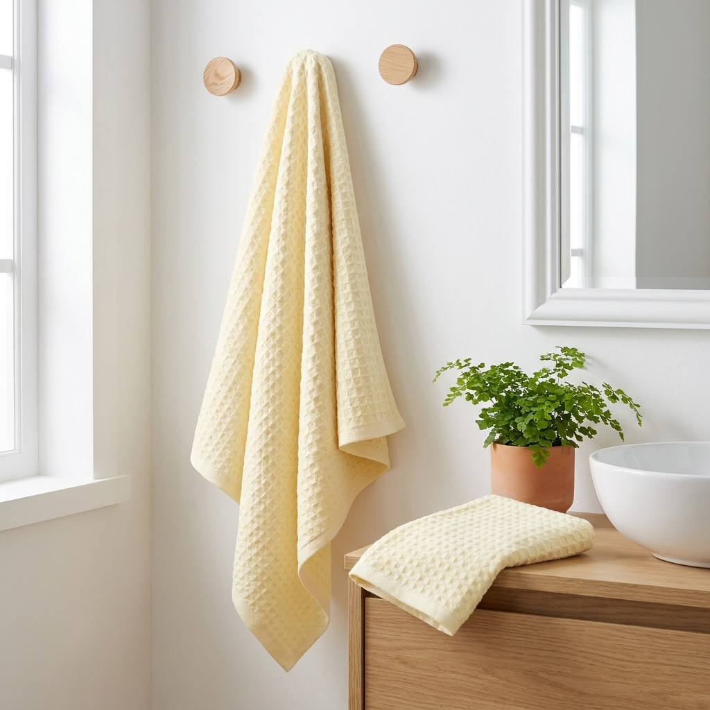 Waffle Bath and Face Towel set